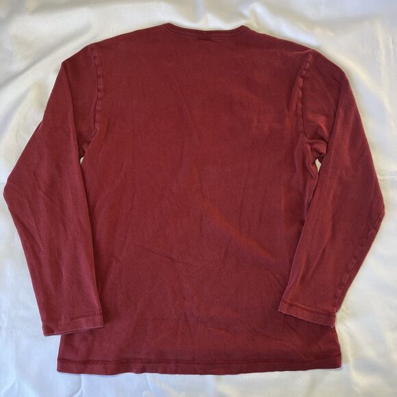 Vtg Old Navy Men Crewneck Sweatshirt Y2K Size M Spell Out Logo Red 2004 **FLAW** - Picture 5 of 9